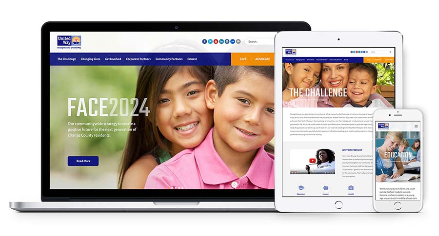 United Way Orange County CA Responsive Website by Ripcord Digital Inc.