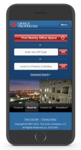 Irvine Company Offices Mobile Website by Ripcord Digital Inc.