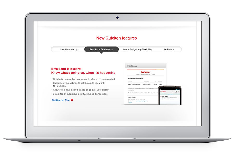 Quicken Landing Page by Ripcord Digital Inc.