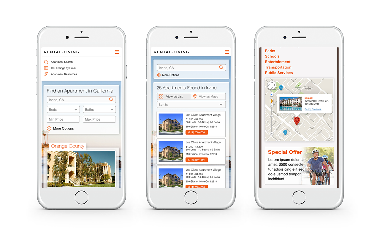 Irvine Company Apartments Rental-Living.com Responsive Website by Ripcord Digital Inc.