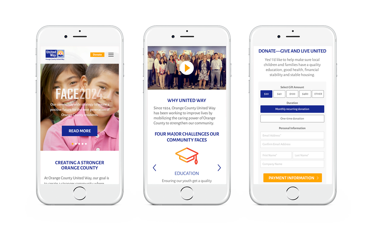 United Way Orange County CA Mobile Website by Ripcord Digital Inc.